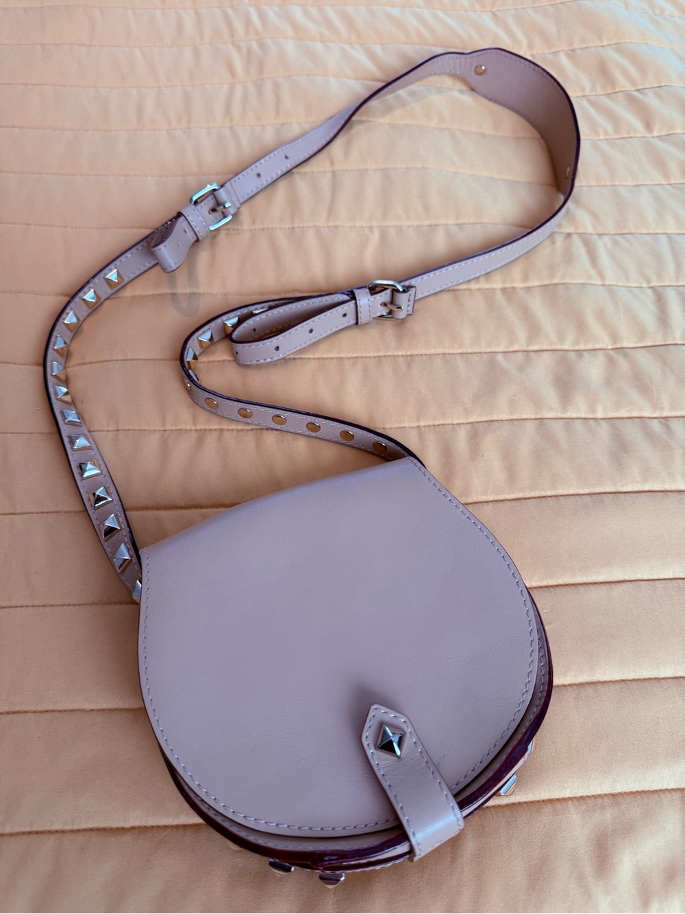 Rebecca Minkoff Studded Leather Saddle Crossbody Bag